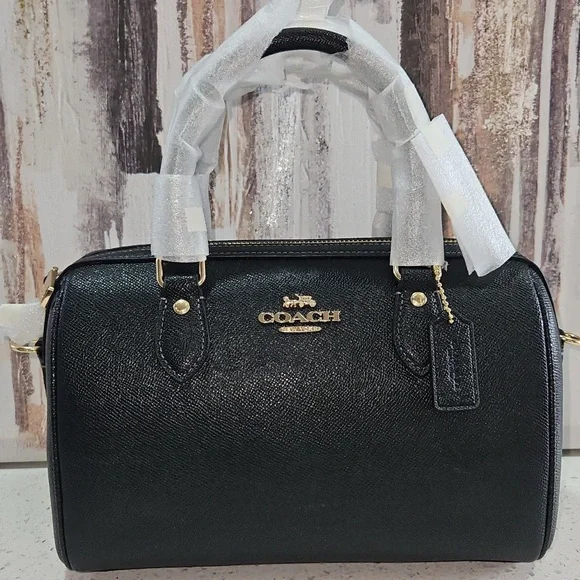 Coach Black Rowan Satchel Handbag - Picture 2 of 8